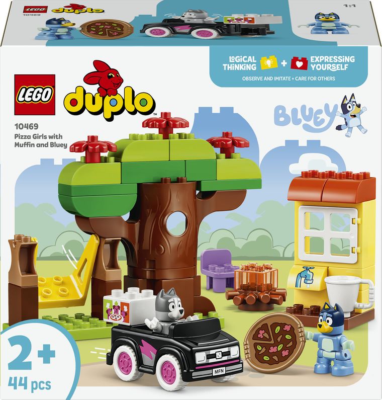LEGO DUPLO Bluey, Muffin si Blue, fetele care aduc pizza, 10469
