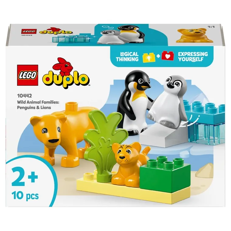 LEGO DUPLO, Familii de animale salbatice: Pinguini si lei, 10442