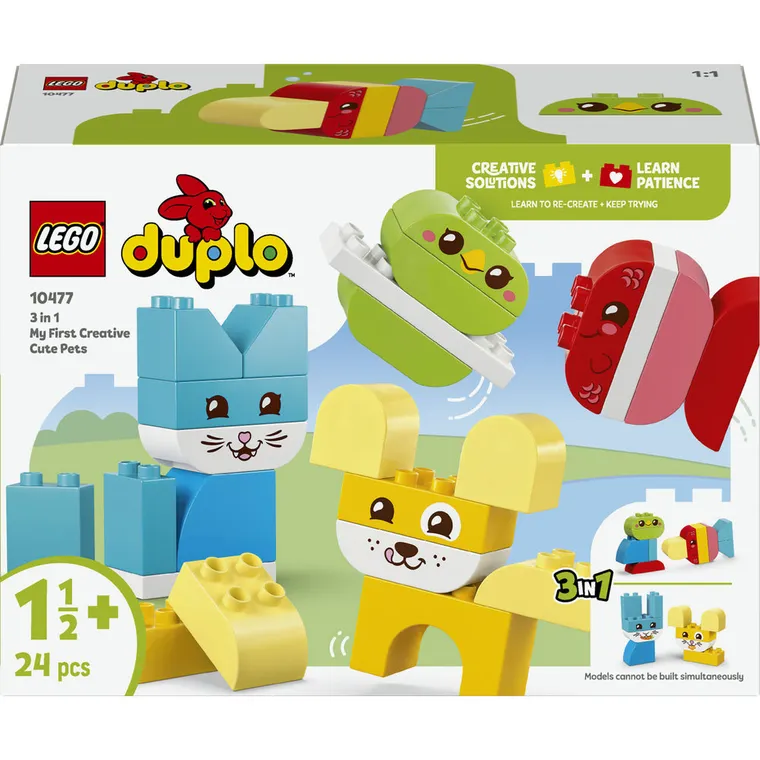 LEGO DUPLO My First, Animalute de companie creative 3 in 1, 10477