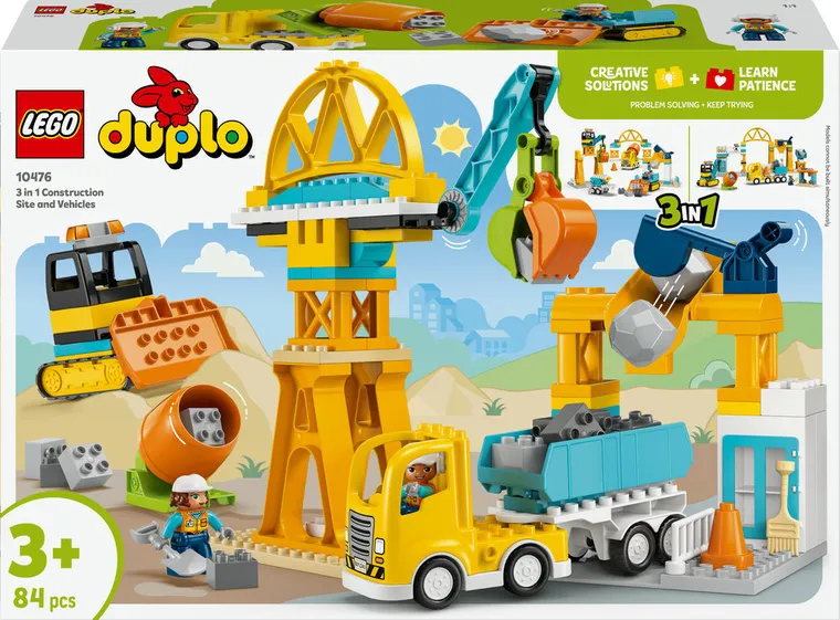 LEGO DUPLO Town, Santier si vehicule de constructii 3 in 1, 10476