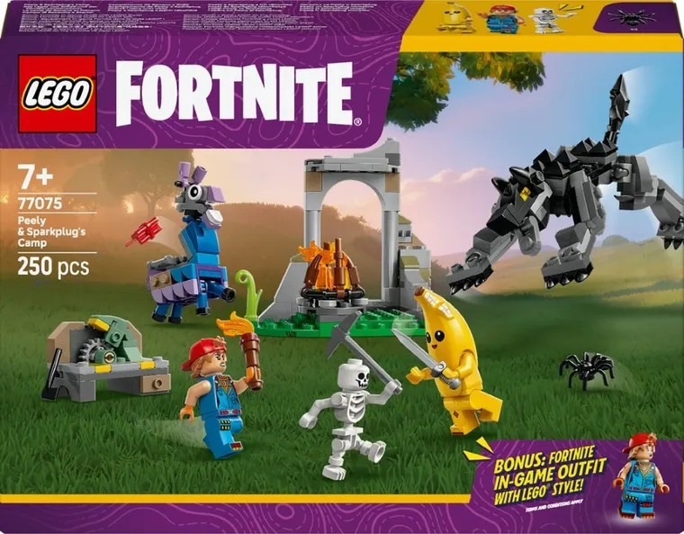 LEGO Fortnite, Tabara lui Peely si Sparkplug, 77075