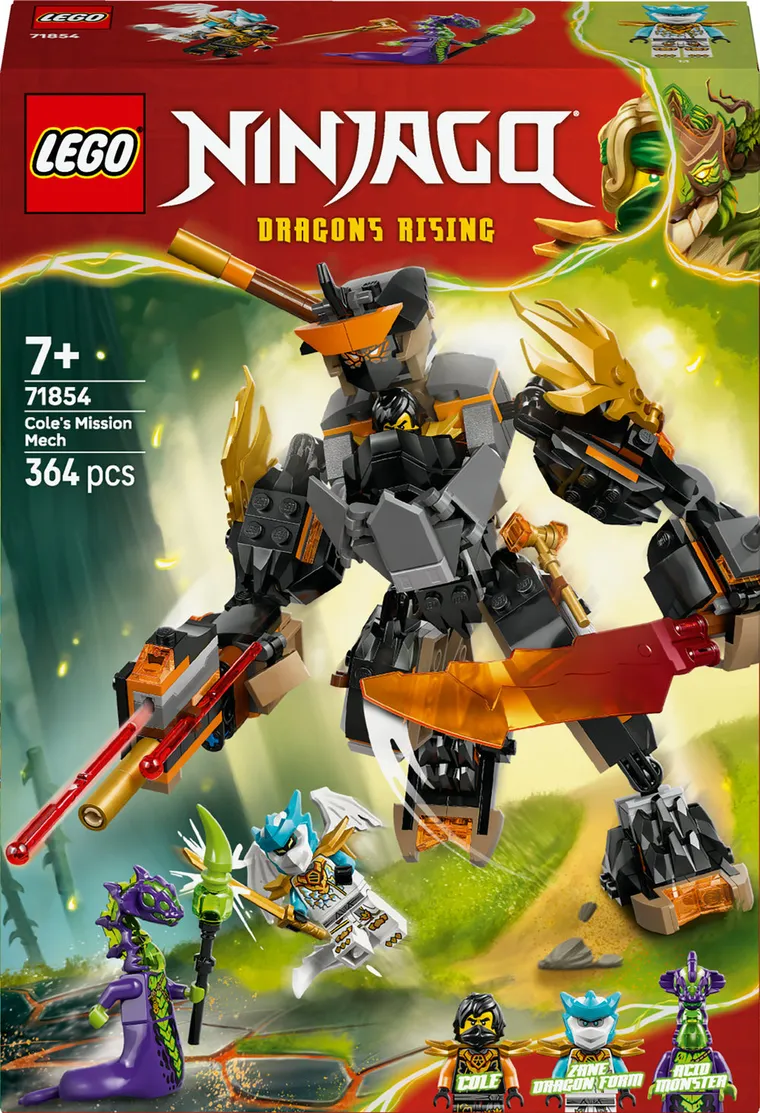 LEGO NINJAGO, Robotul de misiune al lui Cole si dragonul Zane, 71854