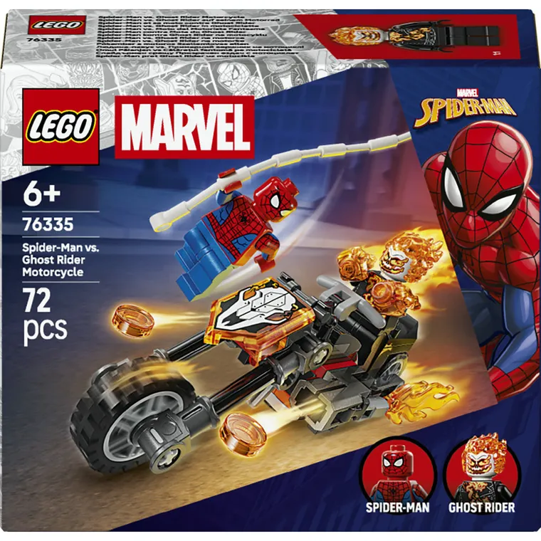 LEGO Super Heroes, Omul Paianjen vs Calaretul fantoma pe motocicleta, 76335