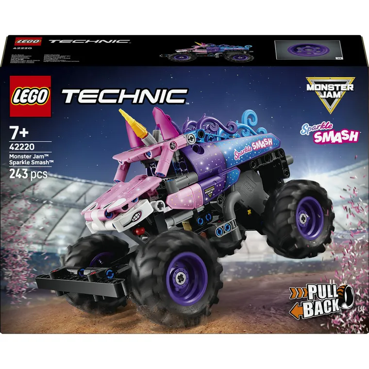 LEGO Technic, Monster Jam Sparkle Smash cu motor cu arc, 42220