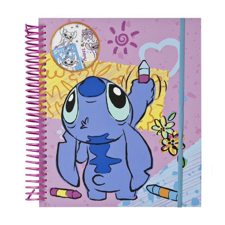 Lilo si Stitch, set de arta cu sabloane, autocolante si creioane colorate, 49 elemente