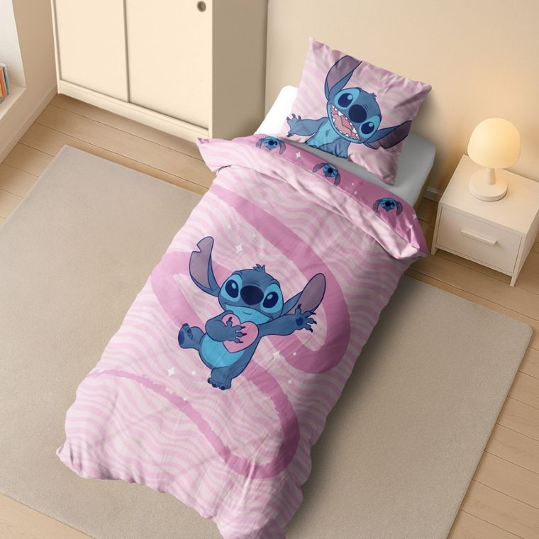 Lilo si Stitch, set lenjerie de pat single, 100-135 cm