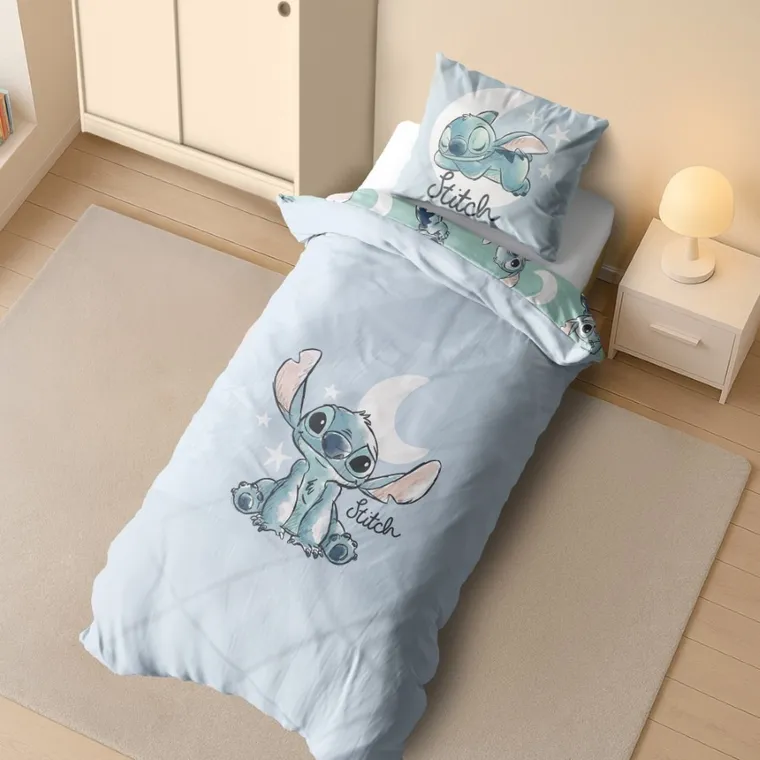 Lilo si Stitch, set lenjerie de pat single, 140-200 cm