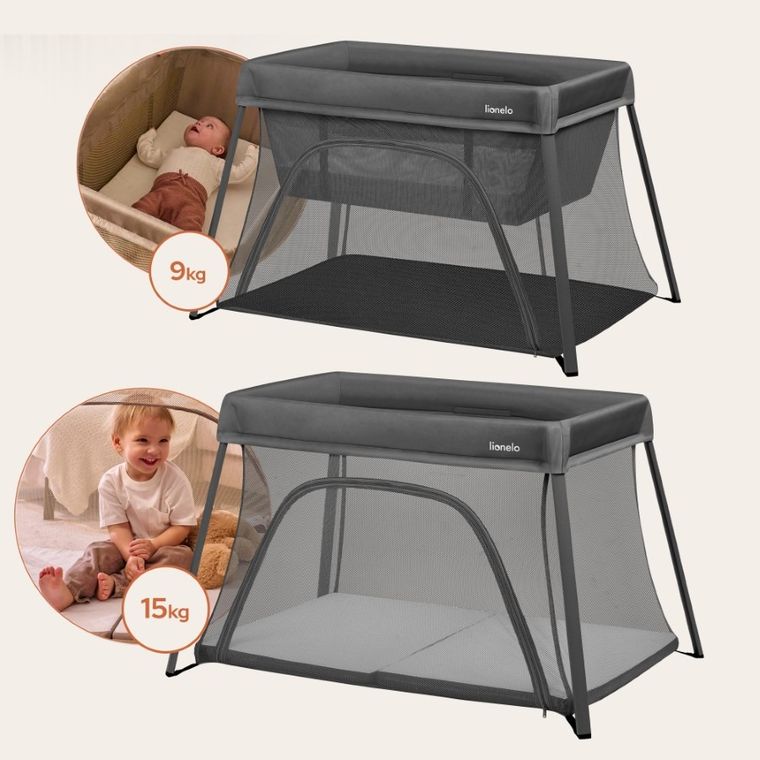 Lionelo, Alice, patut de calatorie, 3in1, Grey