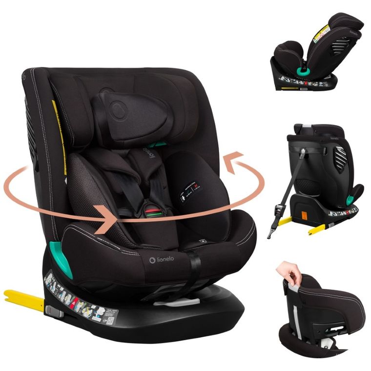 Lionelo, Bastiaan One, scaun auto, Black Carbon, 40-150 cm