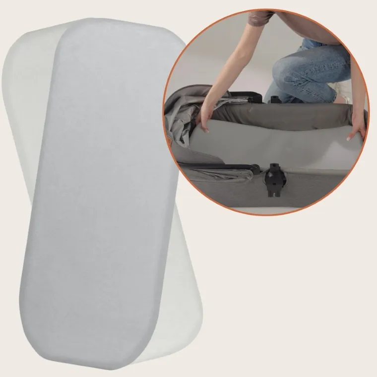 Lionelo, cearceaf cu elasic, din bambus, alb/gri, 28-70 cm, 2 buc.