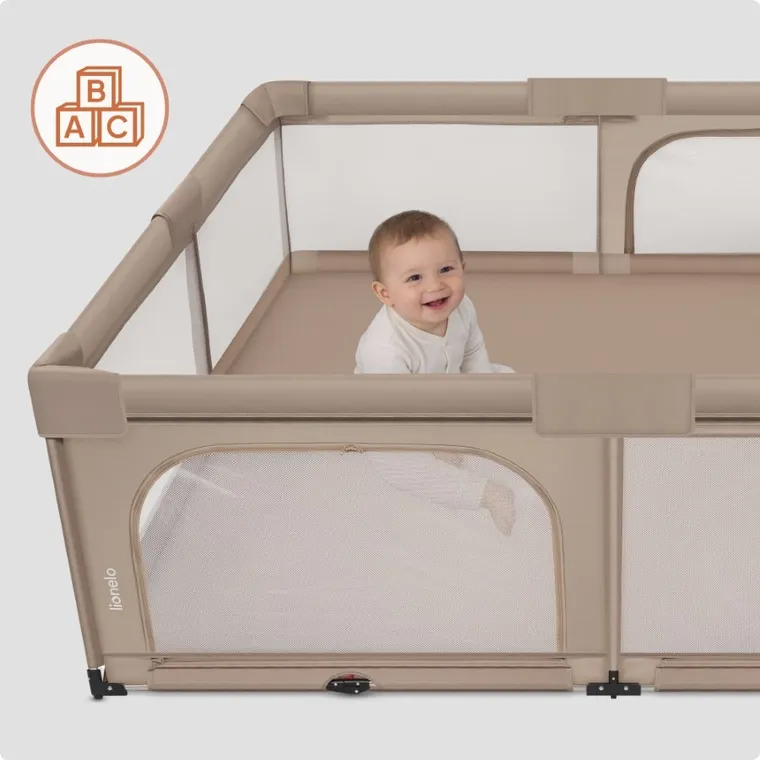 Lionelo, Florence XL Easy Fold, tarc pentru copii, Beige Sand