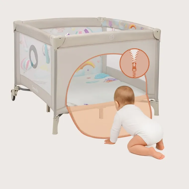 Lionelo, Mille Plus, parcul de joaca pentru copii, Grey Beige