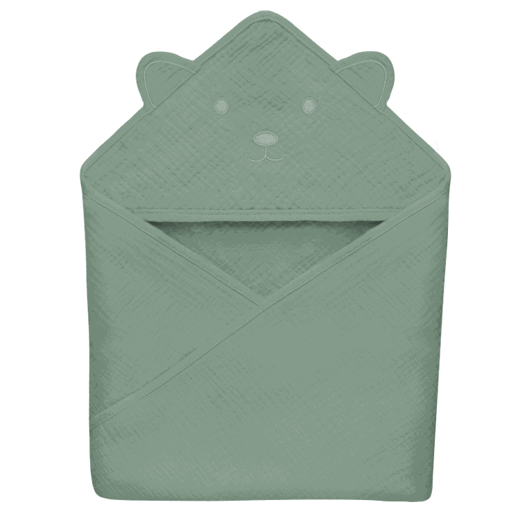 Lionelo, Muslin, prosop de baie cu gluga, Green Forest