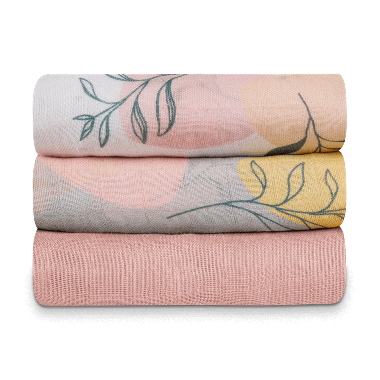 Lionelo, scutece textil din bambus, 70-70 cm, 3 buc., Leaf