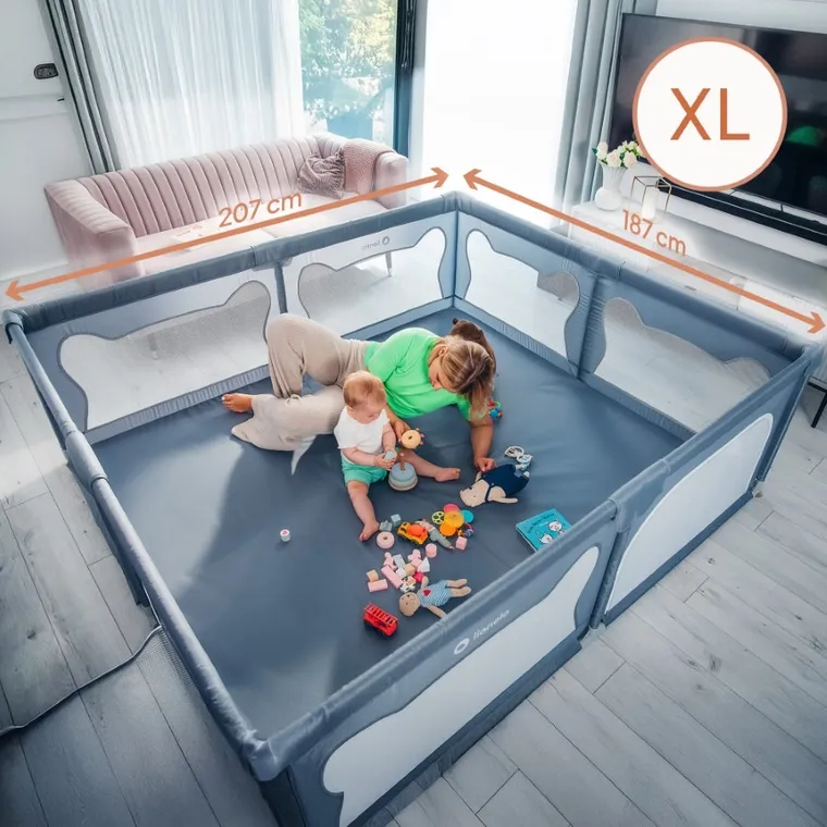 Lionelo, Willow XL, tarc de joaca pentru copii, Beige Sand