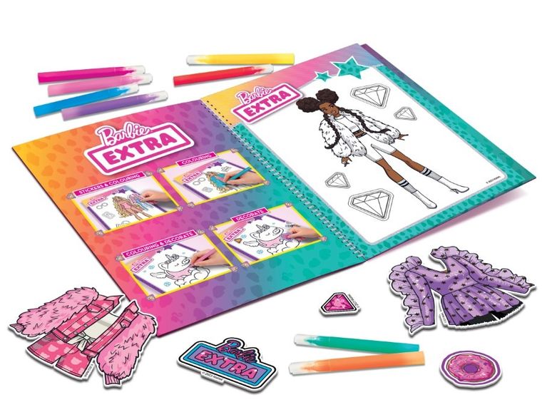 Lisciani, Barbie, Express Your Style, caiet spiralat cu stickere