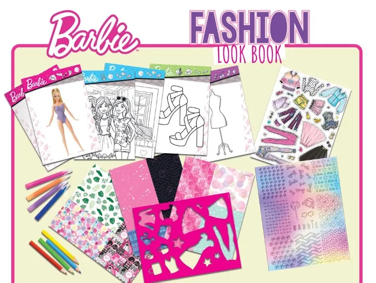 Lisciani, Barbie, Fashion Look, caiet spiralat cu stickere