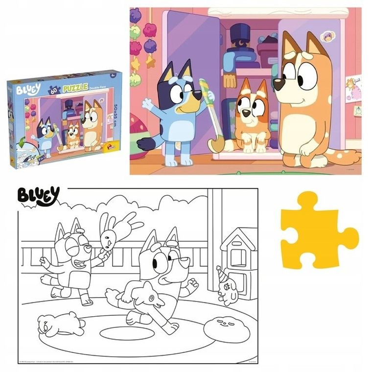 Lisciani, Bluey, puzzle cu doua fete, 60 piese