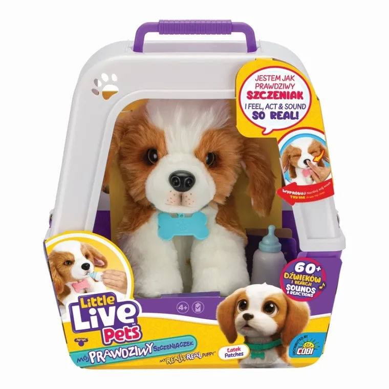 Little Live Pets, Catelusul meu adevarat, catel si cusca de transport, jucarie de plus interactiva