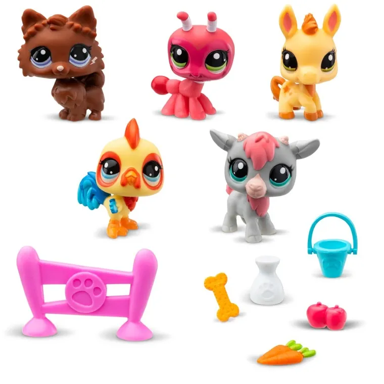 Littlest Pet Shop, Farm, set de 5 figurine si accesorii