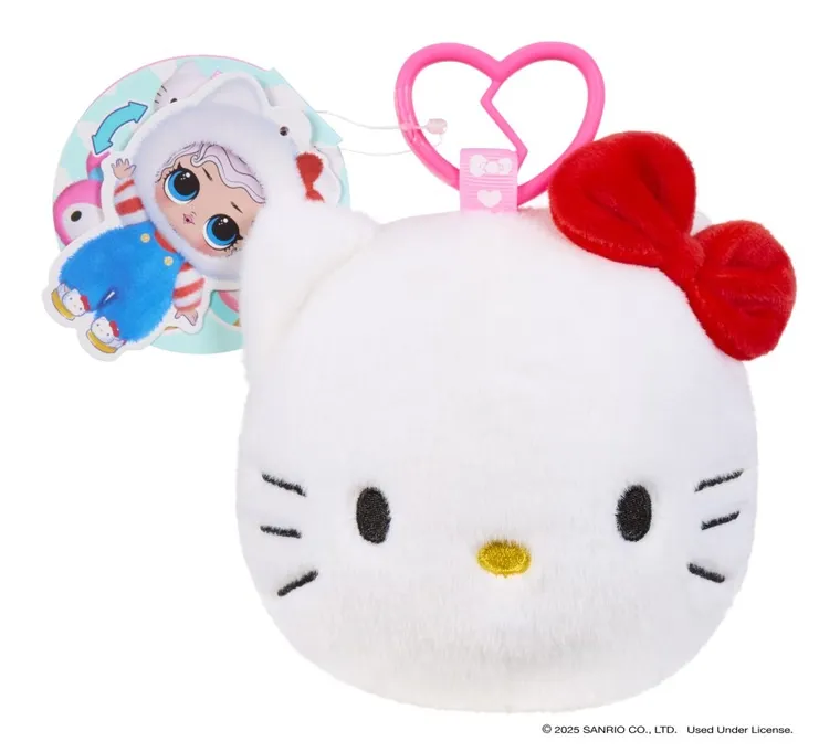 L.O.L. Surprise, Loves Hello Kitty, Reversible Plush, mini papusa intr-o cutie de plus, 1 buc.