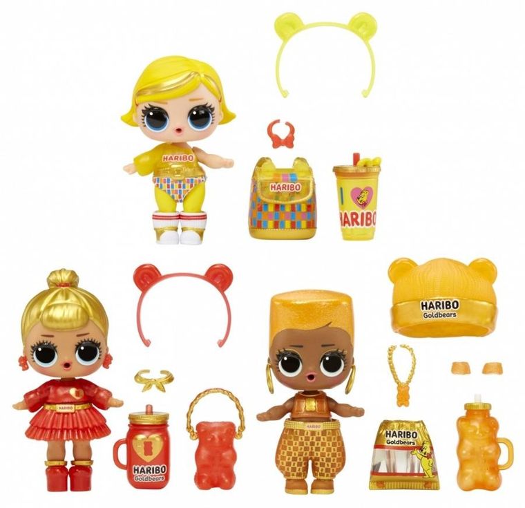 L.O.L. Surprise Loves Mini Sweets X Haribo, Goldbears, valiza si 3 papusi fashion