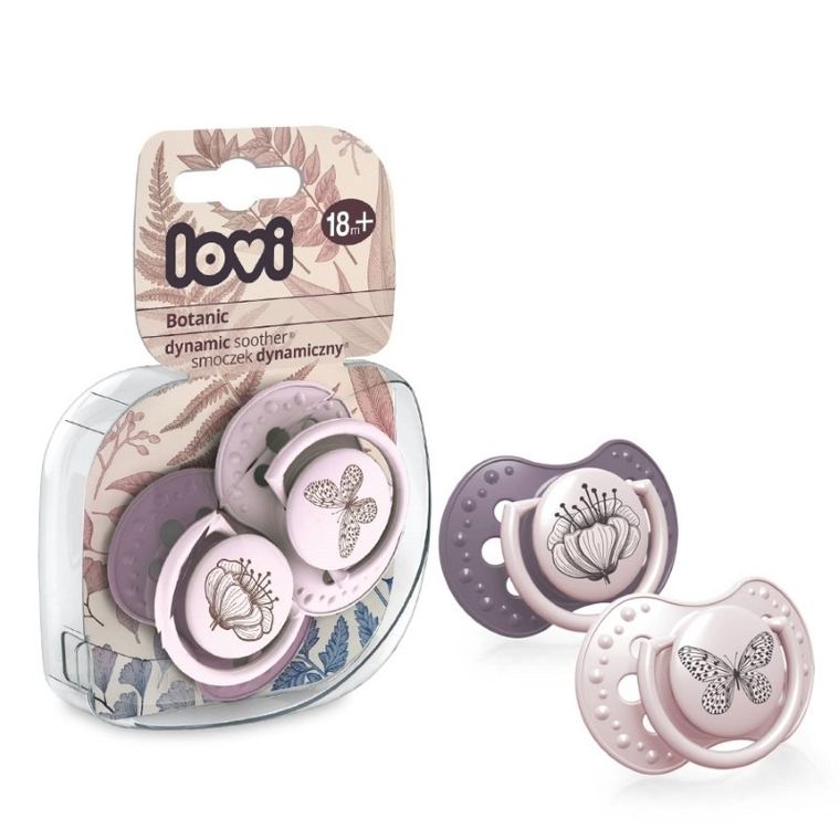 Lovi, Botanic Girl, suzeta dinamica din silicon, 18 luni+, 2 buc.
