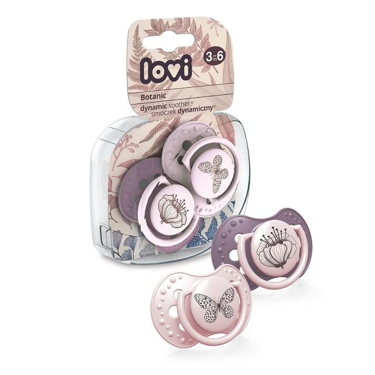 Lovi, Botanic Girl, suzeta dinamica din silicon, 3-6 luni, 2 buc.
