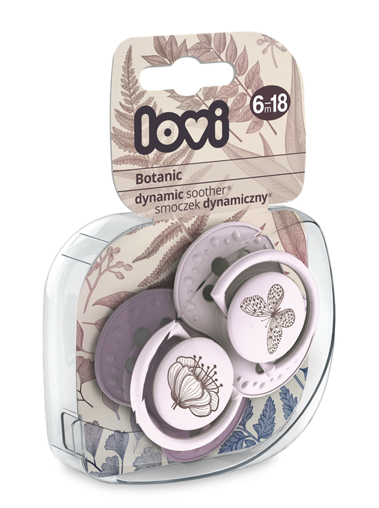 Lovi, Botanic Girl, suzeta dinamica din silicon, 6-18 luni, 2 buc.