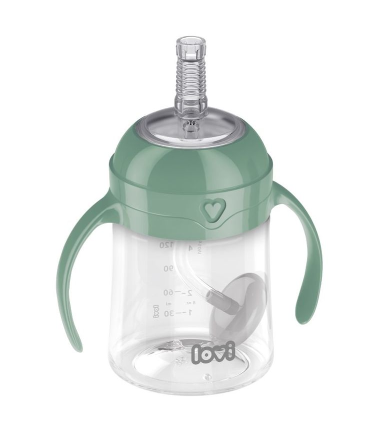 Lovi, cana cu pai, 150 ml, 6m+, verde