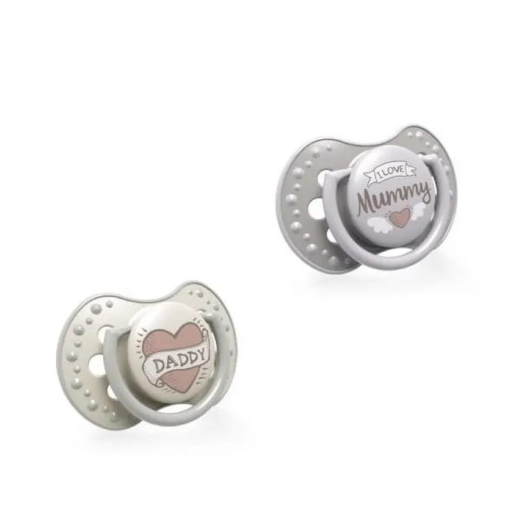 Lovi, I Love, suzeta dinamica din silicon, 6-18 luni, 2 buc.