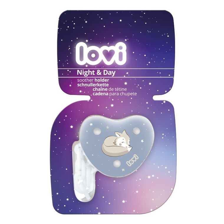 Lovi, Night&Day, lant pentru suzeta, albastru