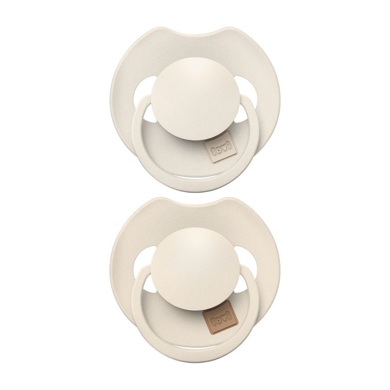Lovi, Prime, suzeta dinamica din silicon, +18 luni, Coconut/Ivory, 2 buc.