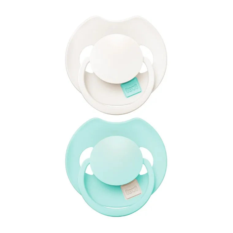 Lovi, Prime, suzeta dinamica din silicon, Logoon/Mint Cream, 0-6 luni, 2 buc.