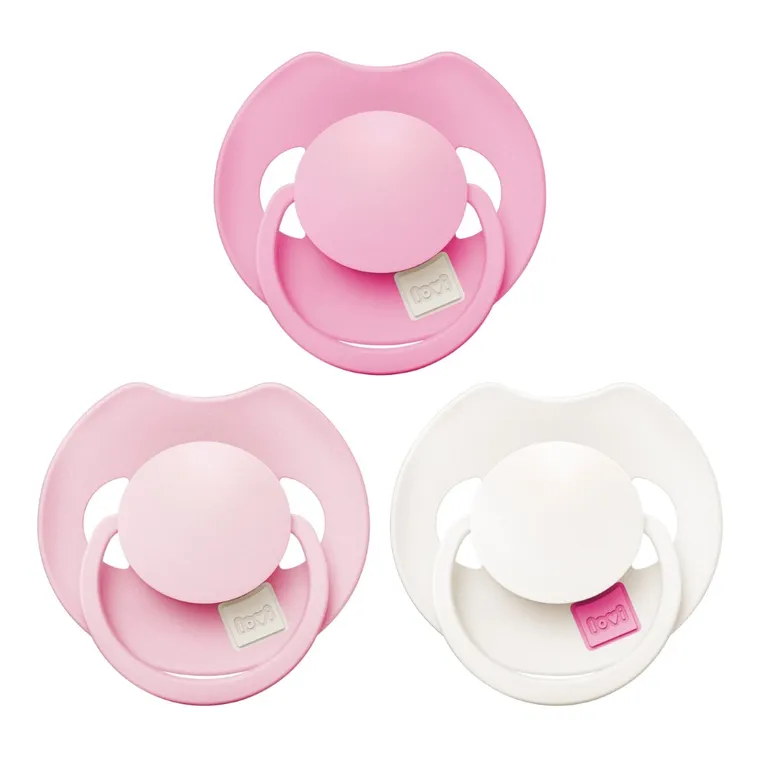 Lovi, Prime, suzeta dinamica din silicon, Peony Pink, 6-18 luni, 3 buc.