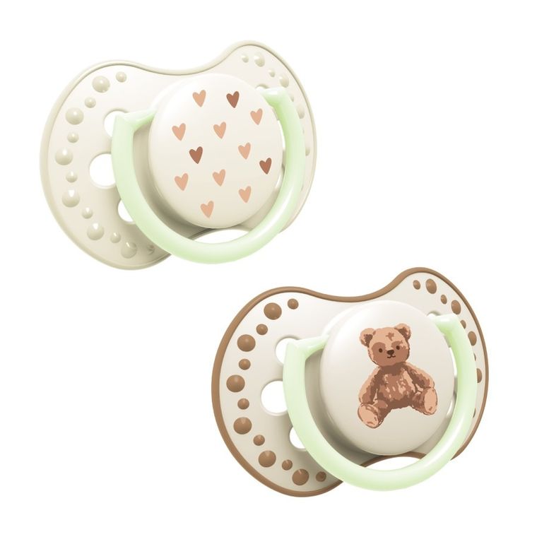 Lovi, Teddy Love, suzeta din silicon, dinamica, 6-18 luni, 2 buc.