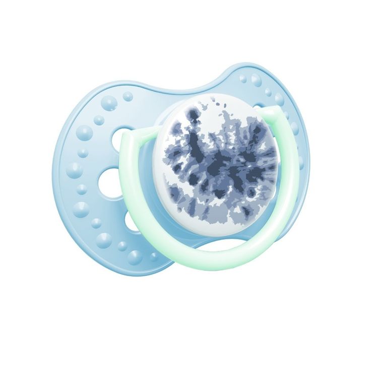Lovi, Tie Dye, suzeta dinamica din silicon, Blue, 0-3 luni, 2 buc.