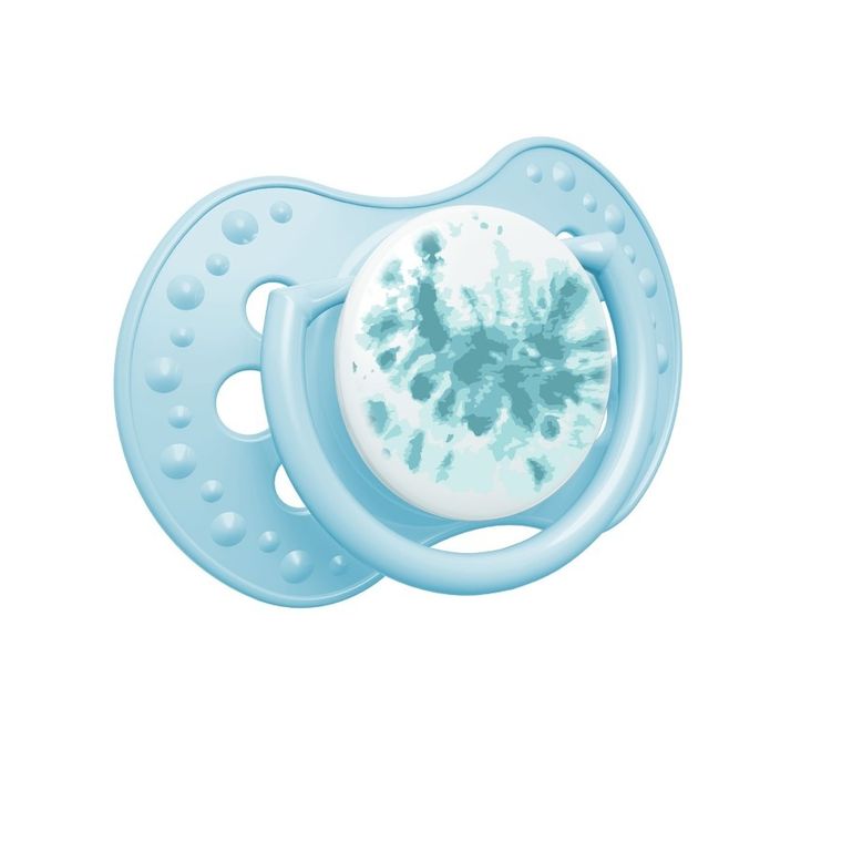 Lovi, Tie Dye, suzeta dinamica din silicon, Blue, 6-18 luni, 2 buc.