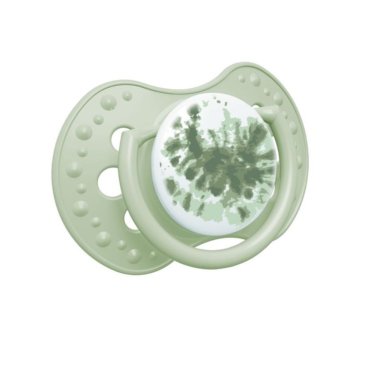 Lovi, Tie Dye, suzeta dinamica din silicon, Green, 18 luni+, 2 buc.