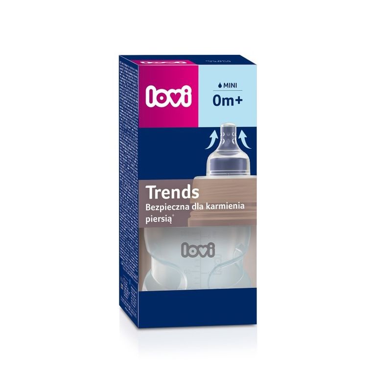 Lovi, Trends, biberon din plastic cu tetina dinamica, Green, 120 ml