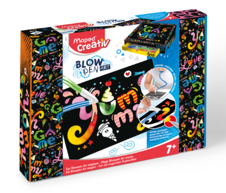 Maped Creativ, Magic Blowpen Art, carioci cu pulverizator, 15 culori