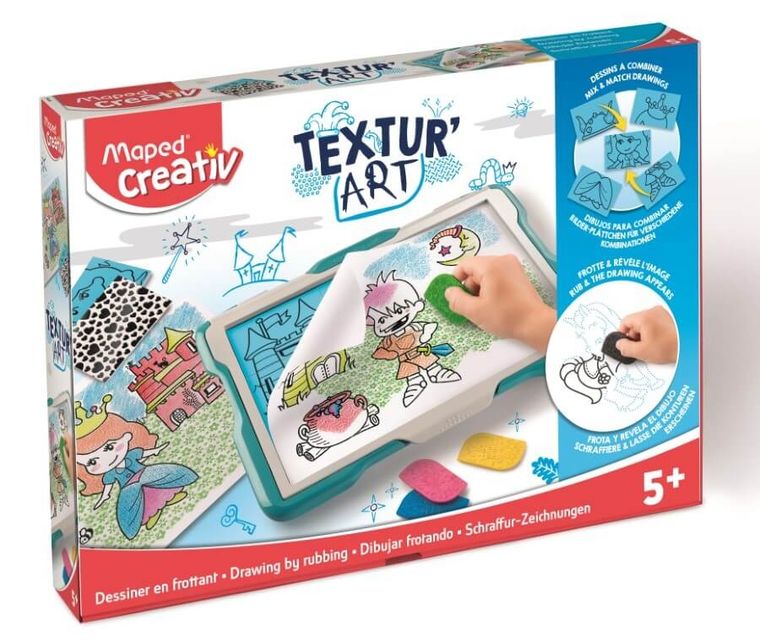 Maped Creativ, Textur'Art, tableta de desenat, set artistic, alb-albastru