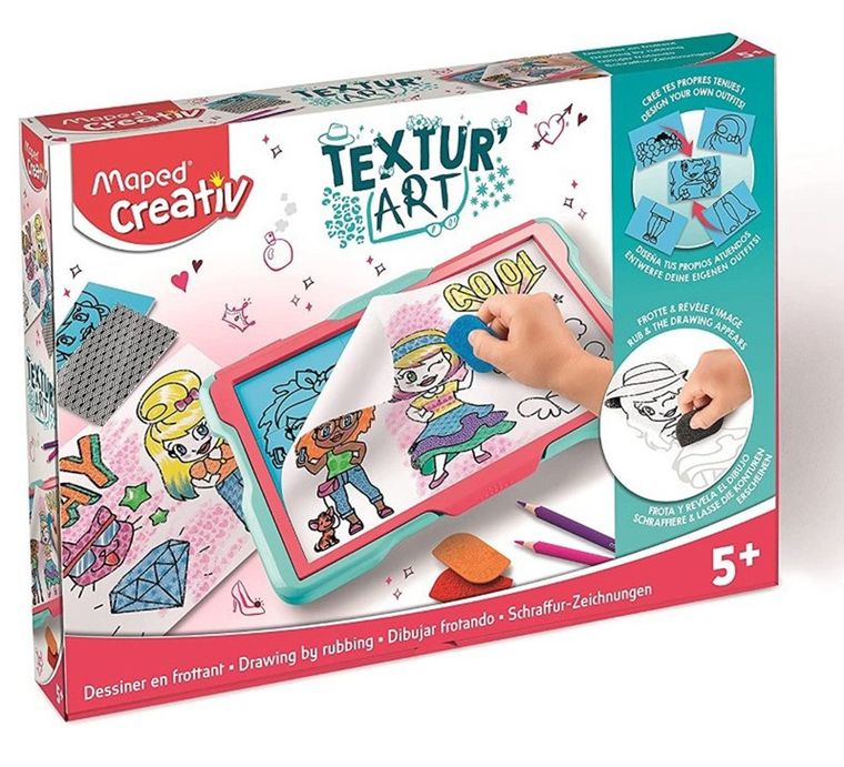 Maped Creativ, Textur'Art, tableta de desenat, set artistic, rosu-albastru