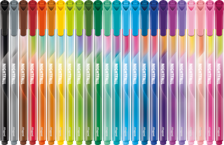 Maped, Nightfall, pixuri colorate, 24 culori