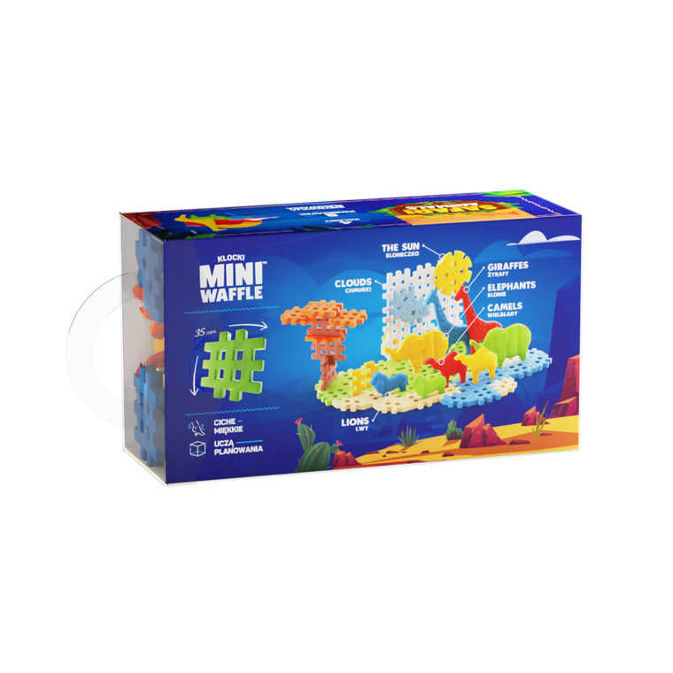 Marioinex, Mini Waffle, Animals Safari, set de constructie, 50 piese