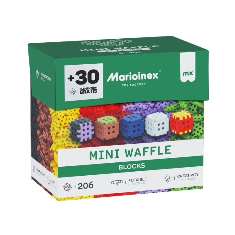 Marioinex, Mini Waffle, Blocks, set de constructie, 206 + 30 piese gratuit