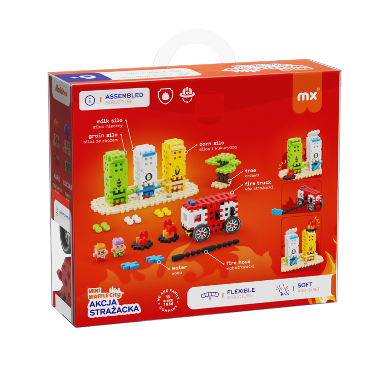 Marioinex, Mini Waffle, City, Actiunea Pompierilor, set de constructie, 148 piese