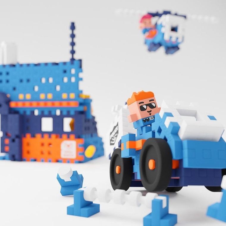 Marioinex, Mini Waffle, City, Postul de politie, set de constructie, 280 piese