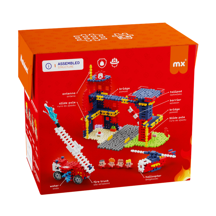 Marioinex, Mini Waffle, City, Statia de pompieri, set de constructie, 280 piese