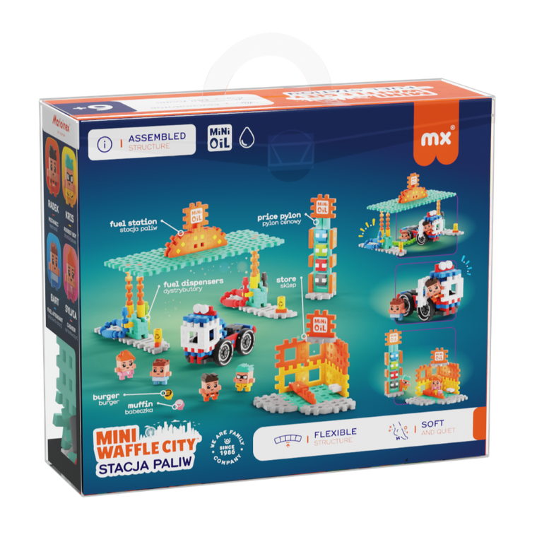 Marioinex, Mini Waffle, City, Statie de alimentare cu combustibil, set de constructie, 148 piese